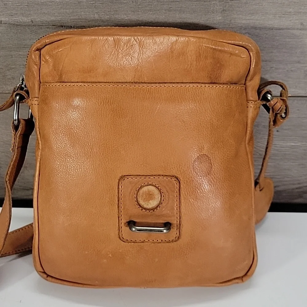 Harbout 2nd for Anthropologie Tan Leather Crossbody Bag